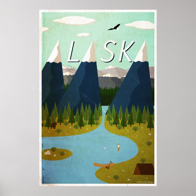 Póster Afiche de viaje de Alaska (Frente)