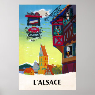 Póster Afiche de viaje de Alsace