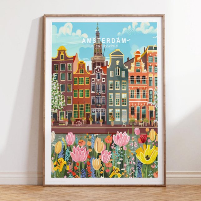 Póster Afiche de viaje de Amsterdam, Países Bajos (Subido por el creador)