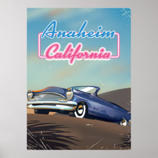 Póster Afiche de viaje de Anaheim California