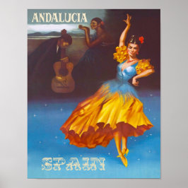 Póster Afiche de viaje de Andalucía, España