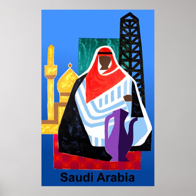 Póster Afiche de viaje de Arabia Saudita (Frente)