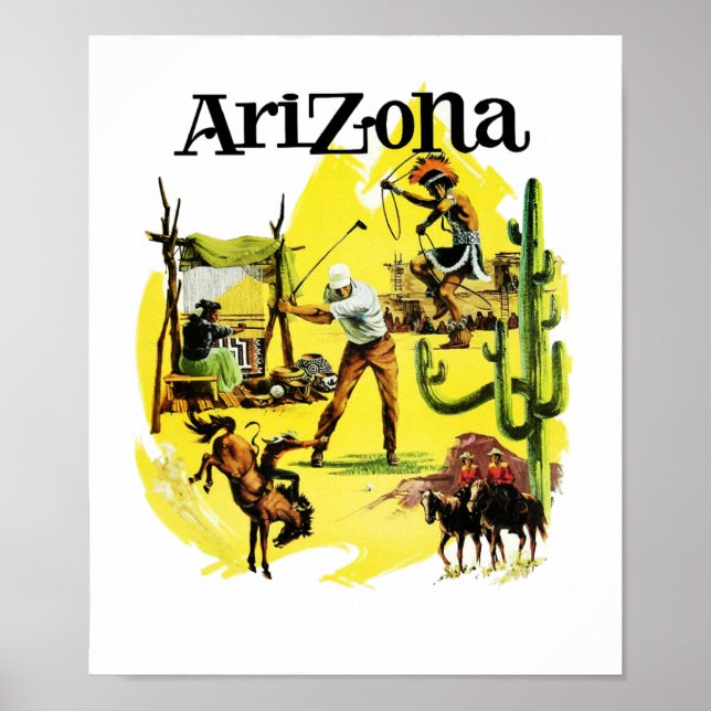 Póster Afiche de viaje de Arizona (Frente)