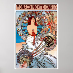Póster Afiche de viaje de Art Nouveau vintage