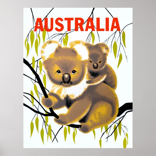 Póster Afiche de viaje de Australia (Frente)