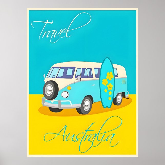 Póster Afiche de viaje de Australia (Frente)