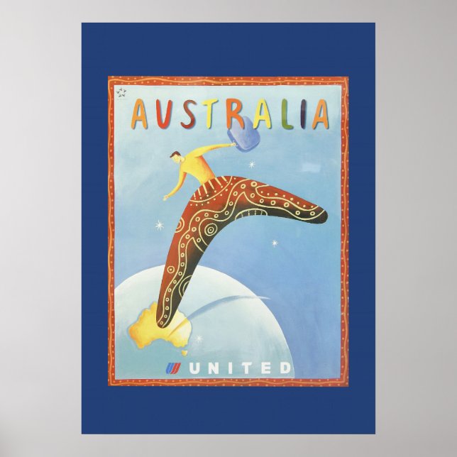 Póster Afiche de viaje de Australia (Frente)