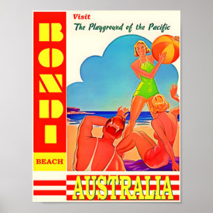 Póster Afiche de viaje de Australia Bondi-Beach