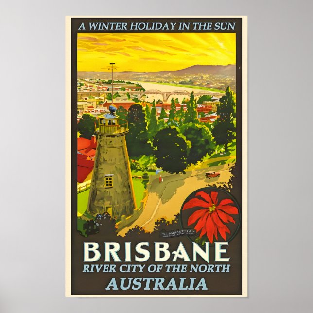 Póster Afiche de viaje de Australia Brisbane (Frente)