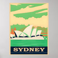 Afiche de viaje de Australia Sydney