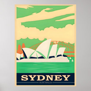 Póster Afiche de viaje de Australia Sydney