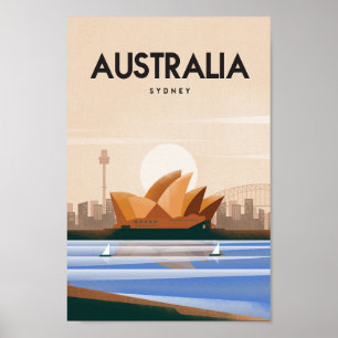 Póster Afiche de viaje de Australia Sydney
