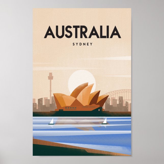 Póster Afiche de viaje de Australia Sydney (Frente)