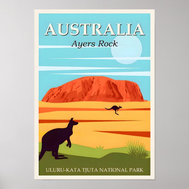 Póster Afiche de viaje de Australia Uluru-Kata (Frente)