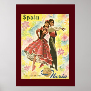 Póster Afiche de viaje de bailarina de España
