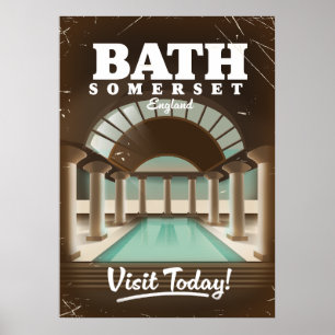 Póster Afiche de viaje de Bath Somerset England