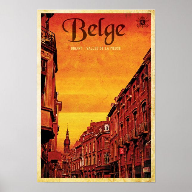 Póster Afiche de Viaje de Belge Vintage (Frente)