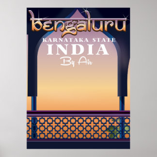 Póster Afiche de viaje de Bengaluru, India