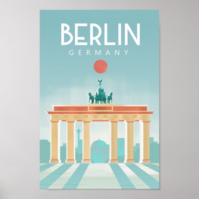 Póster Afiche de viaje de Berlín Alemania (Frente)