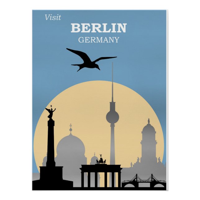 Póster Afiche de viaje de Berlín, Alemania (Anverso)
