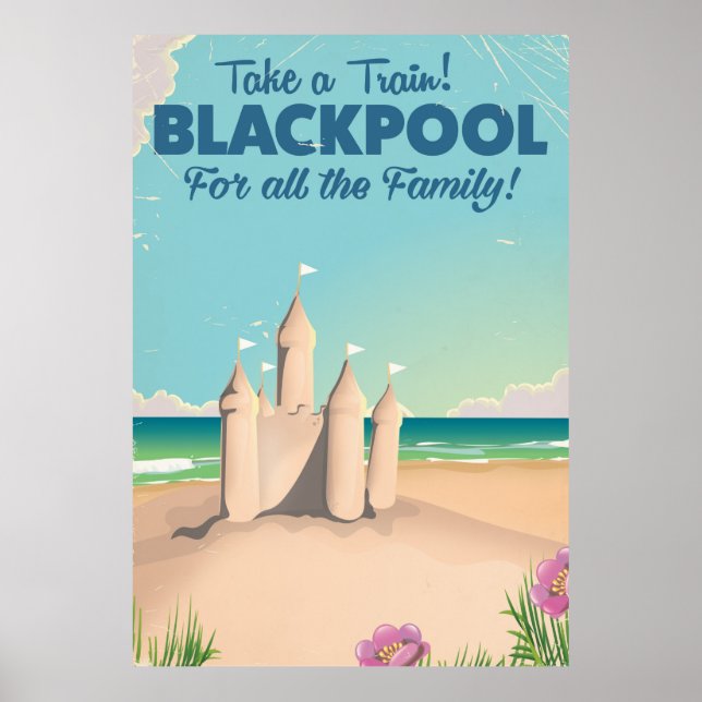 Póster Afiche de viaje de Blackpool, Inglaterra (Frente)