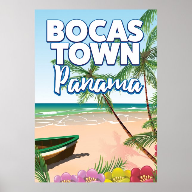 Póster Afiche de viaje de Bocas Town Panama Beach (Frente)