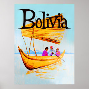 Póster Afiche de viaje de Bolivia
