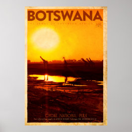 Póster Afiche de viaje de Botsuana África
