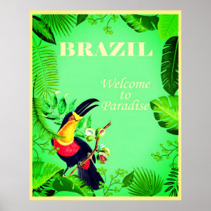 Póster Afiche de viaje de Brasil