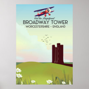 Póster Afiche de viaje de Broadway tower Worcestershire