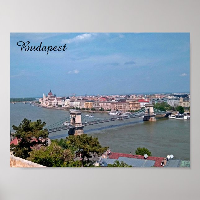 Póster Afiche de viaje de Budapest, cosecha (Frente)