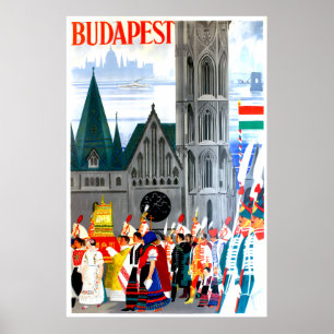 Póster Afiche de viaje de Budapest, Hungría
