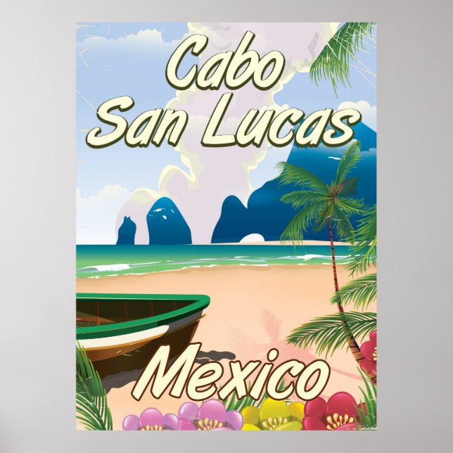 Póster Afiche de viaje de Cabo San Lucas México (Frente)
