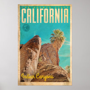 Póster Afiche de viaje de cañones indios de época