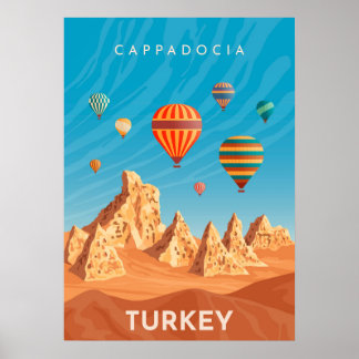 Póster Afiche de viaje de Cappadocia Turquía
