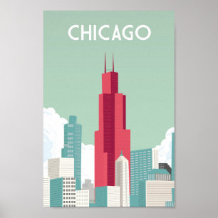 Póster Afiche de viaje de Chicago