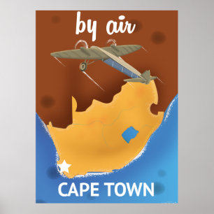 Póster Afiche de viaje de Ciudad del Cabo de Sudáfrica