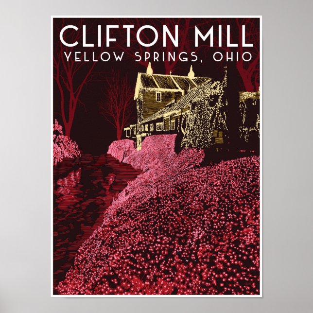 Póster Afiche de viaje de Clifton Mill (Frente)