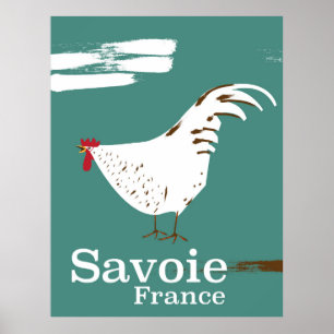 Póster Afiche de viaje de Cockerel en Francia