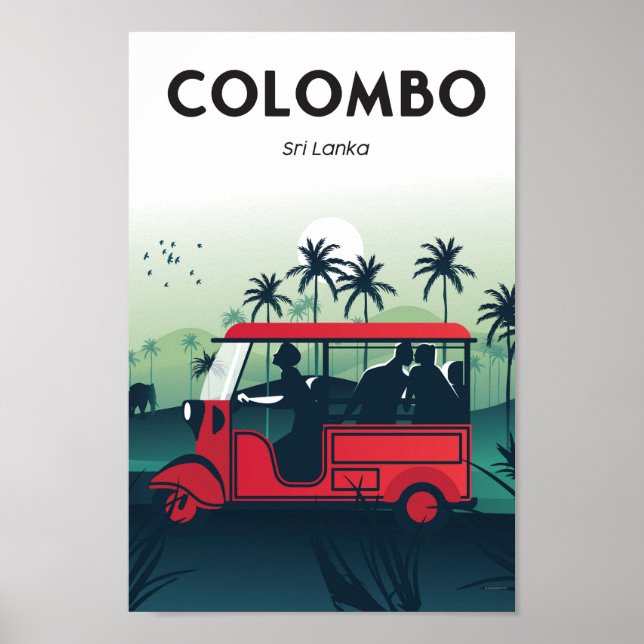 Póster Afiche de viaje de Colombo Sri Lanka (Frente)