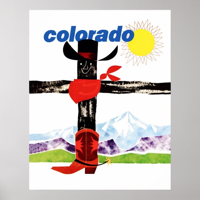 Póster Afiche de viaje de Colorado (Frente)