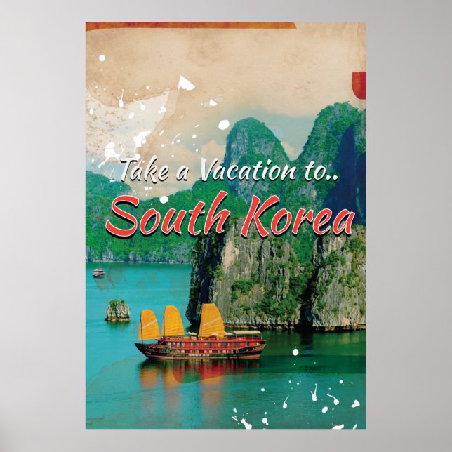 Póster Afiche de viaje de Corea del Sur (Frente)