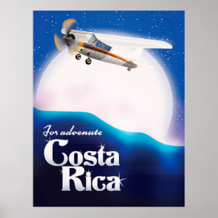 Póster Afiche de viaje de Costa Rica Adventure moon