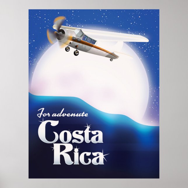 Póster Afiche de viaje de Costa Rica Adventure moon (Frente)