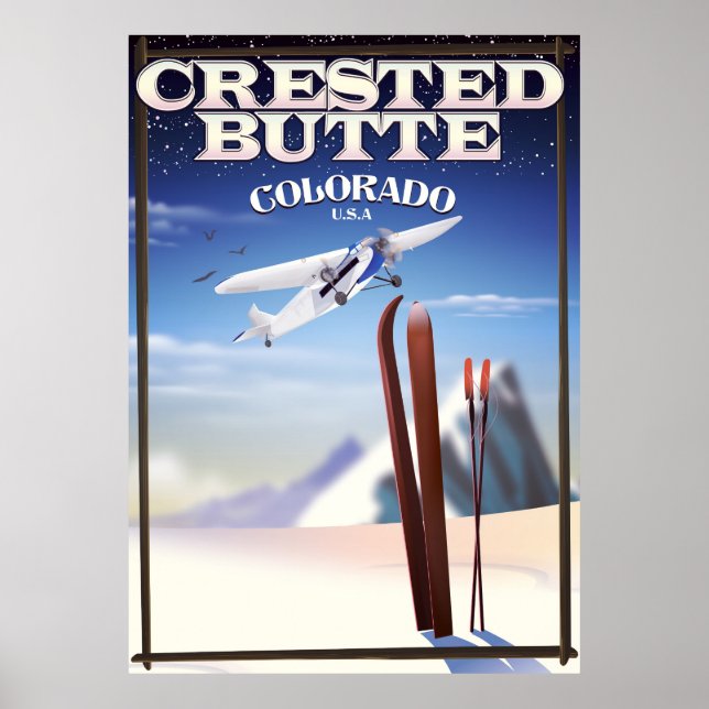 Póster Afiche de viaje de Crested Butte Colorado (Frente)