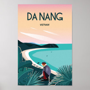 Póster Afiche de viaje de Da Nang vietnam