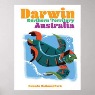 Póster Afiche de viaje de Darwin, Territorio del Norte de
