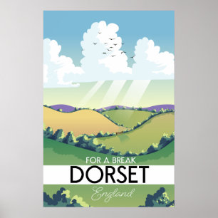 Póster Afiche de viaje de Dorset England