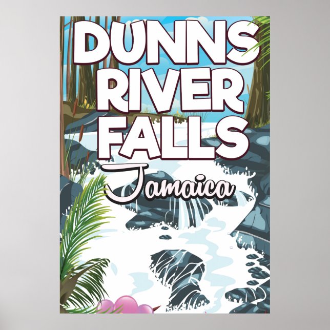 Póster Afiche de viaje de Dunn's River Falls Jamaica (Frente)