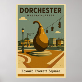 Póster Afiche de viaje de Edward Everett Square
